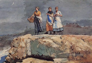  maler - Wo sind die Boote aka auf den Klippen Realismus Maler Winslow Homer